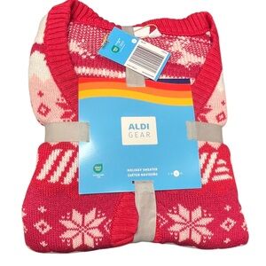 ALDI Gear Holiday Sweater - Pink Cardigan, Size Large
